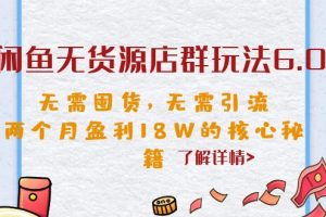 (6522期)闲鱼无货源店群玩法6.0,无需囤货,无需引流,两个月盈利18W的核心秘籍