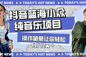 （7694期）宝藏细分领域，抖音蓝海小众纯音乐项目，操作简单让你轻松月入2w＋
