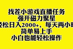 (8180期)找茬小游戏直播,强开磁力聚星,轻松日入2000+,小白也能轻松上手
