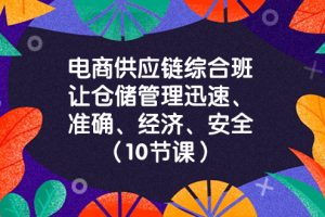 (8246期)电商-供应链综合班,让仓储管理迅速、准确、经济、安全!(10节课)