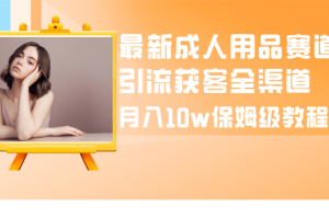 (8309期)最新成人用品赛道引流获客全渠道,月入10w保姆级教程