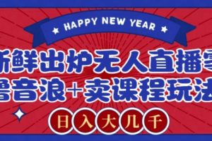 2024最新无人直播零撸音浪+卖课程玩法