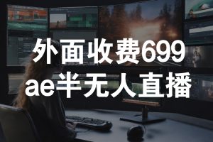 外面收费699的ae半无人直播，半小时学会