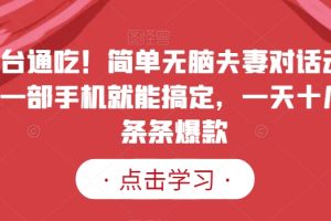 全平台通吃！简单无脑夫妻对话动画视频，一部手机就能搞定