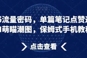 小红书流量密码，单篇笔记点赞过万，AI萌瞄潮图，保姆式手机教程