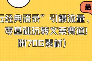 “德云经典语录”引爆流量、轻松涨粉，零基础玩转文案赛道（内附70G素材）