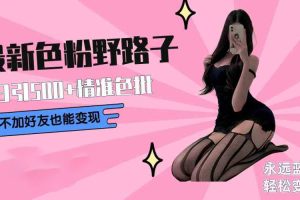 最新色粉变现野路子，可不加好友直接变现