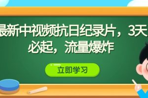 最新中视频抗日纪录片，3天必起，流量爆炸