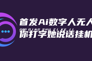 首发Ai数字人无人直播，你打字她说话挂机即可
