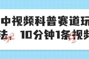 中视频科普赛道玩法，10分钟1条视频