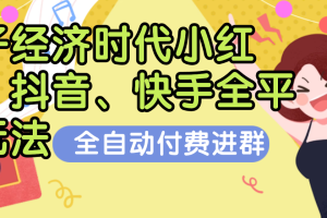 搭子经济时代小红书、抖音、快手全平台玩法全自动付费进群