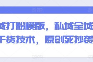 全域打粉模版，私域全域打粉干货技术