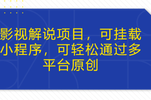 影视解说项目，可挂载小程序，可轻松通过多平台原创