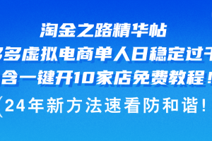 淘金之路精华帖多多虚拟电商项目教程