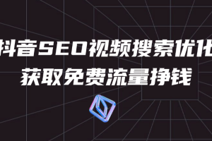 抖音SEO视频搜索优化获取免费流量挣钱